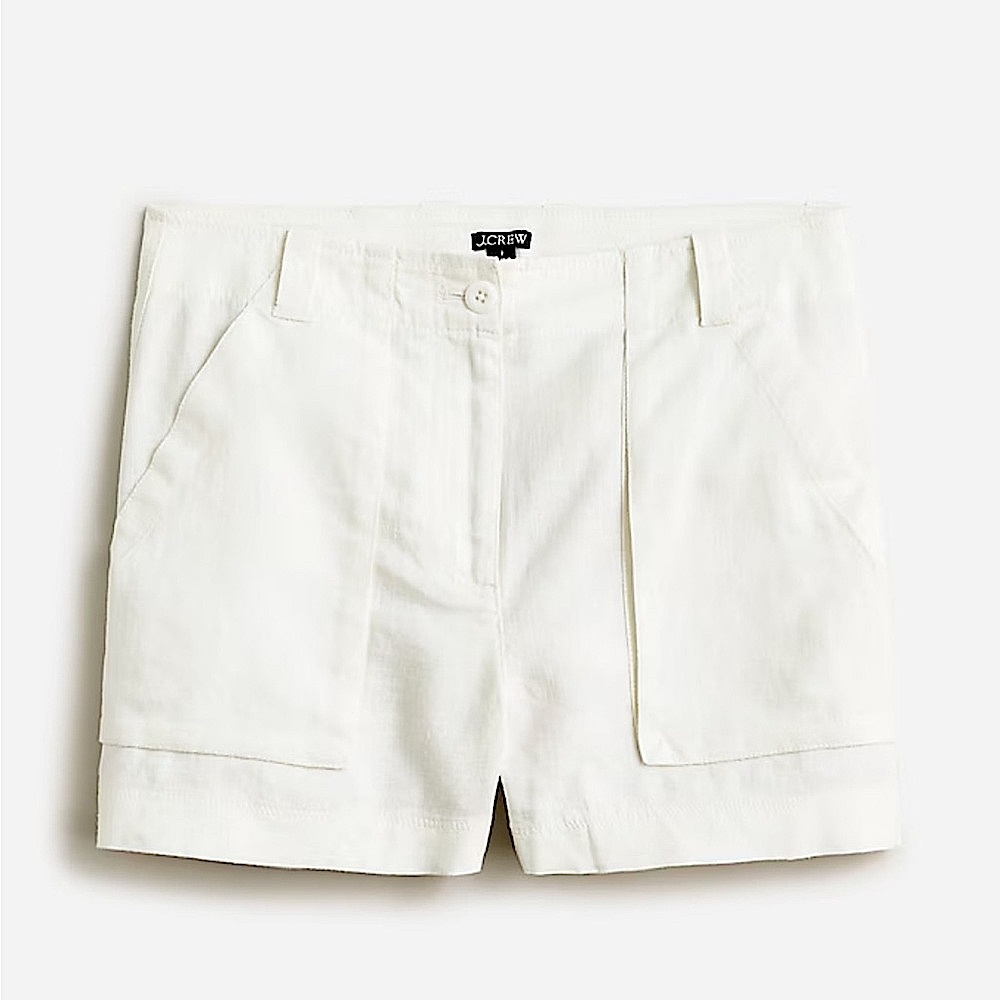 J. Crew linen cargo short in White size 6